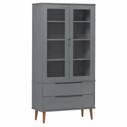 VidaXL 350545, Grey, Wood, Wood, Glass, Pinewood, Wood, 900 mm, 350 mm