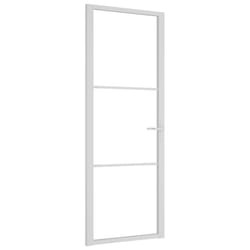 ) vidaXL Interior Door ESG Glass and Aluminium Bedroom Door Indoor Inner Door - White and transparent, 76 x 201.5 cm (W x H