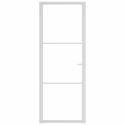 ) vidaXL Interior Door ESG Glass and Aluminium Bedroom Door Indoor Inner Door - White and transparent, 76 x 201.5 cm (W x H - Additional view 4