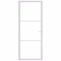 ) vidaXL Interior Door ESG Glass and Aluminium Bedroom Door Indoor Inner Door - White and transparent, 83 x 201.5 cm (W x H