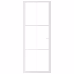) vidaXL Interior Door ESG Glass and Aluminium Bedroom Door Indoor Inner Door - White, 76 x 201.5 cm (W x H - Additional view 3