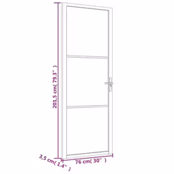) vidaXL Interior Door ESG Glass and Aluminium Bedroom Door Indoor Inner Door - White and transparent, 76 x 201.5 cm (W x H - Additional view 2