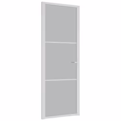 ) vidaXL Interior Door ESG Glass and Aluminium Bedroom Door Indoor Inner Door - White and transparent, 76 x 201.5 cm (W x H - Additional view 5