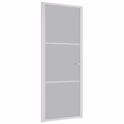 ) vidaXL Interior Door ESG Glass and Aluminium Bedroom Door Indoor Inner Door - White and transparent, 83 x 201.5 cm (W x H - Additional view 5