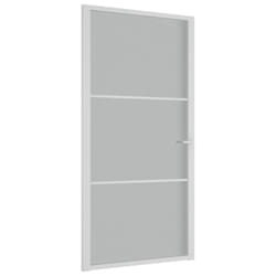 ) vidaXL Interior Door ESG Glass and Aluminium Bedroom Door Indoor Inner Door - White and transparent, 102.5 x 201.5 cm (W x H