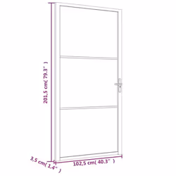) vidaXL Interior Door ESG Glass and Aluminium Bedroom Door Indoor Inner Door - White and transparent, 102.5 x 201.5 cm (W x H