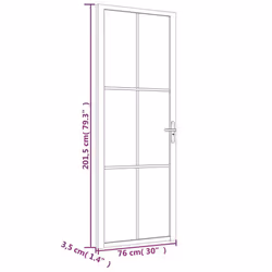 ) vidaXL Interior Door ESG Glass and Aluminium Bedroom Door Indoor Inner Door - White and transparent, 76 x 201.5 cm (W x H - Additional view 2