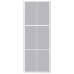 ) vidaXL Interior Door ESG Glass and Aluminium Bedroom Door Indoor Inner Door - White and transparent, 76 x 201.5 cm (W x H - Additional view 5