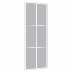 ) vidaXL Interior Door ESG Glass and Aluminium Bedroom Door Indoor Inner Door - White and transparent, 83 x 201.5 cm (W x H - Additional view 2