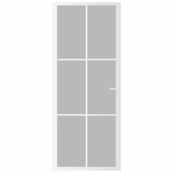 ) vidaXL Interior Door ESG Glass and Aluminium Bedroom Door Indoor Inner Door - White and transparent, 83 x 201.5 cm (W x H - Additional view 3