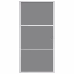 ) vidaXL Interior Door ESG Glass and Aluminium Bedroom Door Indoor Inner Door - White and dark transparent, 102.5 x 201.5 cm (W x H - Additional view 2