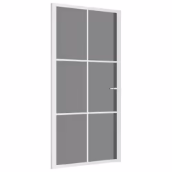 ) vidaXL Interior Door ESG Glass and Aluminium Bedroom Door Indoor Inner Door - White and dark transparent, 102.5 x 201.5 cm (W x H - Additional view 2
