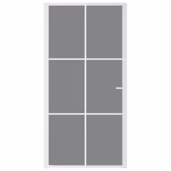 ) vidaXL Interior Door ESG Glass and Aluminium Bedroom Door Indoor Inner Door - White and dark transparent, 102.5 x 201.5 cm (W x H - Additional view 3