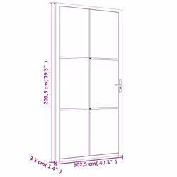 ) vidaXL Interior Door ESG Glass and Aluminium Bedroom Door Indoor Inner Door - White and dark transparent, 102.5 x 201.5 cm (W x H - Additional view 4