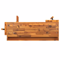 vidaXL Solid Wood Acacia Workbench with Drawer & Vices 124x52x83 cm Workbench - Additional view 6