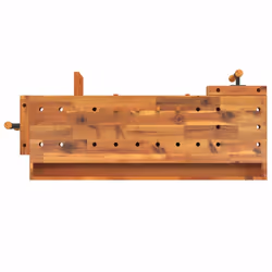 vidaXL Solid Wood Acacia Workbench with Drawers and Vices Wooden Work Table - Additional view 6