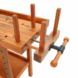 vidaXL Solid Wood Acacia Workbench with Drawers and Vices Wooden Work Table - Additional view 8