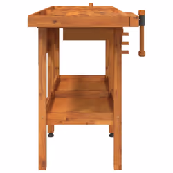 vidaXL Workbench with Drawers and Vices Workshop Craft Table Solid Wood Acacia - without cabinet - Additional view 4