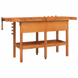 vidaXL Workbench with Drawers and Vices Workshop Craft Table Solid Wood Acacia - without cabinet - Additional view 5