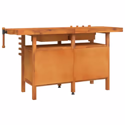 vidaXL Workbench with Drawers and Vices Workshop Craft Table Solid Wood Acacia - with cabinet - Additional view 4
