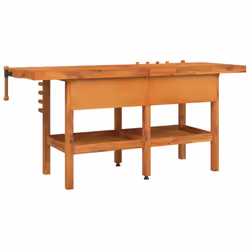 vidaXL Workbench with Drawers and Vices Workshop Craft Table Solid Wood Acacia - without cabinet - Additional view 5