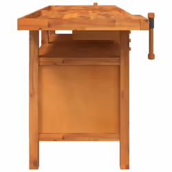 vidaXL Workbench with Drawers and Vices Workshop Craft Table Solid Wood Acacia - with cabinet - Additional view 4