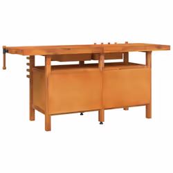 vidaXL Workbench with Drawers and Vices Workshop Craft Table Solid Wood Acacia - with cabinet - Additional view 5