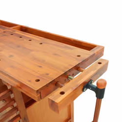vidaXL Workbench with Drawers and Vices Workshop Craft Table Solid Wood Acacia - with cabinet - Additional view 7