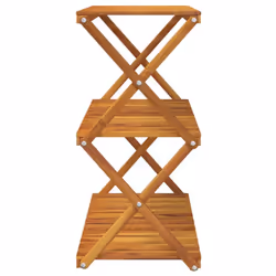 vidaXL Solid Wood Acacia 3-Tier Folding Shelf Brown 70x31x63 cm Shoe Rack - Additional view 4