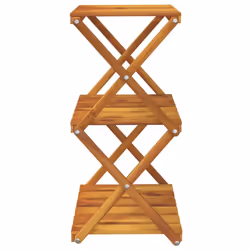 vidaXL Solid Wood Acacia 3-Tier Folding Shelf Brown 43x31x63 cm Shoe Rack - Additional view 4