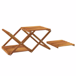 vidaXL Solid Wood Acacia 3-Tier Folding Shelf Brown 43x31x63 cm Shoe Rack - Additional view 5