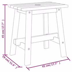vidaXL Stool Dressing Stool Step Stool Chair Rectangular Solid Wood Acacia - 45 x 29 x 45 cm - Additional view 6
