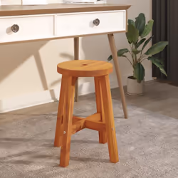 vidaXL Stool Dressing Stool Step Stool Chair Rectangular Solid Wood Acacia - 38 x 38 x 45 cm - Additional view 2