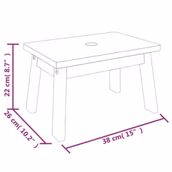 vidaXL Solid Wood Acacia Step Stool Outdoor Plant Footstool Wooden Furniture