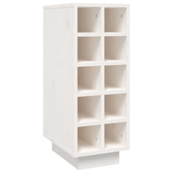 vidaXL Wine Cabinet Wooden Wine Rack Drinks Whisky Cabinet Solid Wood Pine - White