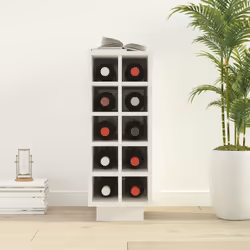 vidaXL Wine Cabinet Wooden Wine Rack Drinks Whisky Cabinet Solid Wood Pine - White