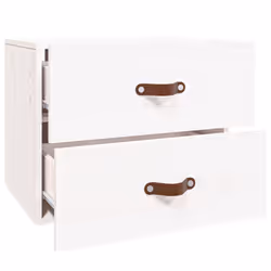 vidaXL 1/2x Wall-mounted Bedside Cabinet Floating Bedside Unit Multi Colours - White, 1 - Additional view 7