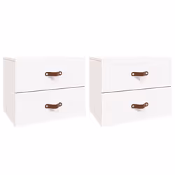 vidaXL 1/2x Wall-mounted Bedside Cabinet Floating Bedside Unit Multi Colours - White, 2