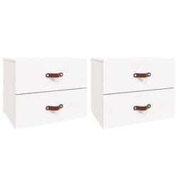 vidaXL 1/2x Wall-mounted Bedside Cabinet Floating Bedside Unit Multi Colours - White, 2
