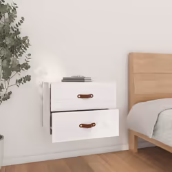 vidaXL 1/2x Wall-mounted Bedside Cabinet Floating Bedside Unit Multi Colours - White, 2