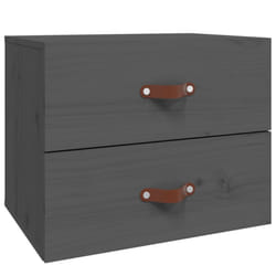 vidaXL 1/2x Wall-mounted Bedside Cabinet Floating Bedside Unit Multi Colours - Grey, 1