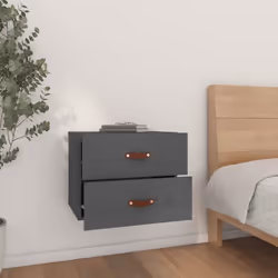 vidaXL 1/2x Wall-mounted Bedside Cabinet Floating Bedside Unit Multi Colours - Grey, 1