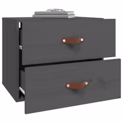 vidaXL 1/2x Wall-mounted Bedside Cabinet Floating Bedside Unit Multi Colours - Grey, 1 - Additional view 4