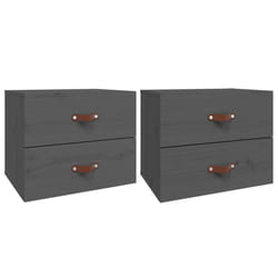 vidaXL 1/2x Wall-mounted Bedside Cabinet Floating Bedside Unit Multi Colours - Grey, 2