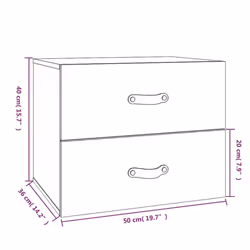vidaXL 1/2x Wall-mounted Bedside Cabinet Floating Bedside Unit Multi Colours - Grey, 2