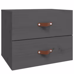 vidaXL 1/2x Wall-mounted Bedside Cabinet Floating Bedside Unit Multi Colours - Grey, 2 - Additional view 4