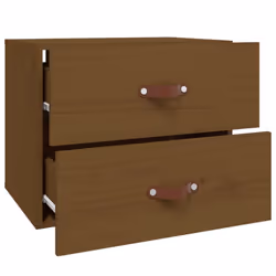 vidaXL 1/2x Wall-mounted Bedside Cabinet Floating Bedside Unit Multi Colours - Honey brown, 1 - Additional view 7