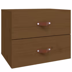 vidaXL 1/2x Wall-mounted Bedside Cabinet Floating Bedside Unit Multi Colours - Honey brown, 2 - Additional view 4