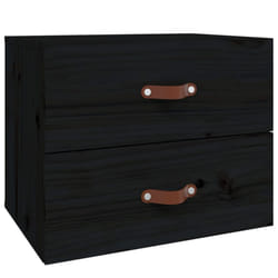 vidaXL 1/2x Wall-mounted Bedside Cabinet Floating Bedside Unit Multi Colours - Black, 1