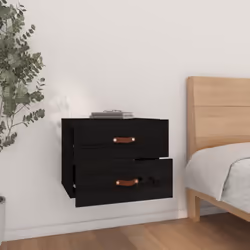 vidaXL 1/2x Wall-mounted Bedside Cabinet Floating Bedside Unit Multi Colours - Black, 1